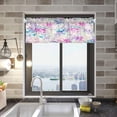 thumbnail image 2 of Watercolour Flowers Curtain Valance for Kitchen Windows/Bathroom/Living Room/Bedroom Blackout, Rod Pocket Valance Small Window Treatment Decor, 54" W x 18" L, 2 of 6