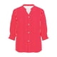 thumbnail image 5 of Camisas de Cuello de la Tripulación de Manga Corta para las Mujeres Moda Verano Casual Botón Arriba Cuello en V con Tejido Súper Suave, 5 of 6