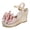 Pink, variant on Rokment Womens Bowknot Wedge Dressy Sandals Elegant Open Toe Ankle Strap Platform Chunky High Heels Summer Dress Shoes for Bride Wedding Business Office