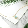 thumbnail image 4 of Gem Stone King 5.29 Ct Cushion Checkerboard Sky Blue Topaz 18K Yellow Gold Plated Silver Pendant, 4 of 4