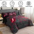 thumbnail image 5 of RYNGHIPY Bed in a Bag Full Comforter Set for Boys Red Gamer Bedding Set with Sheets 6Pcs Gradient Hexagon Game Controller Bed Collection for Teens Kids Boys Girls (Red, Full), 5 of 8