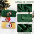 thumbnail image 3 of Juego De 3 Toallas De Mano Navideñas De Puro Algodón Bordado, Suaves Y Absorbentes, Perfectas para El Baño Y La Cocina. (Amarillo + Verde + Blanco), 3 of 4