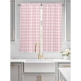 thumbnail image 4 of Bedroom Curtains 63 Inches length, Pink Buffalo Plaid Window Treatment Curtain Drapes, Farmhouse Pink White Checkered Rod Pocket Curtain Panels for Living Room Kitchen, 42"x63", 2 Panels, 4 of 7