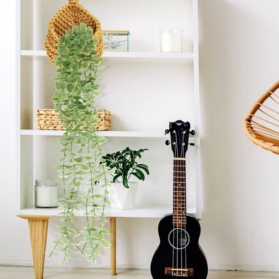 NUOLUX Artificial Hanging Vine Light Green Plastic Faux Greenery Gar for Home Decor