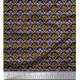 thumbnail image 1 of Soimoi Black Cotton Duck Fabric Geometric,Yellow & Purple Floral Damask Print Fabric by The Yard 44 Inch Wide, 1 of 3