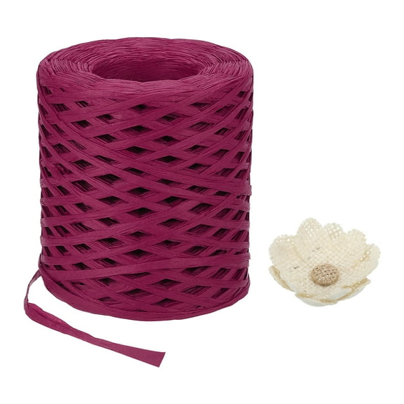 Uxcell Raffia Paper Craft Ribbon 200m/656ft Raffia Ribbon Raffia String Kraft Packing for Gift Wrapping, Crafting Supplies (Dark Purple)