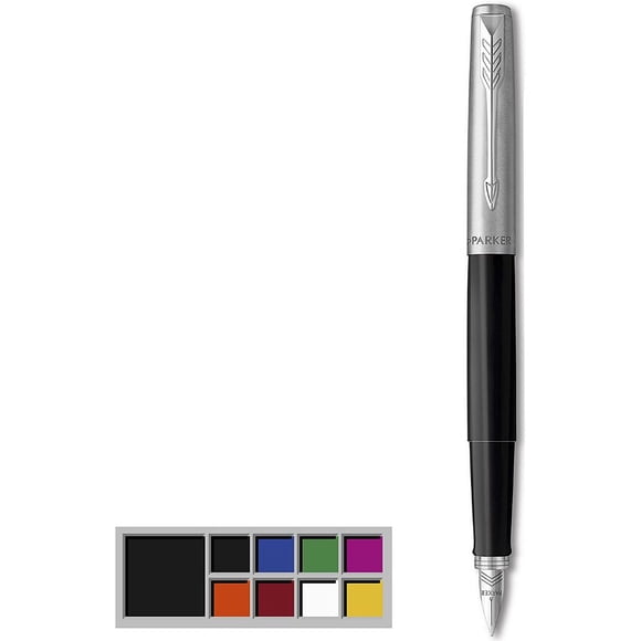 Pluma estilográfica Parker Jotter Originals, acabado negro clásico, plumín mediano, tinta negra Parker Unisex