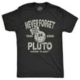 thumbnail image 1 of Mens Never Forget Pluto T Shirt Funny Outer Space Planets Joke Tee for Guys (Heather Black - PLUTO) - L, 1 of 3