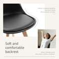 thumbnail image 5 of GIANNA Dining Chairs Set of 4, Modern PU Leather Cushioned Chairs with Wooden Legs for Dining Room, Kitchen, Living Room, Home Office, Black, 5 of 7