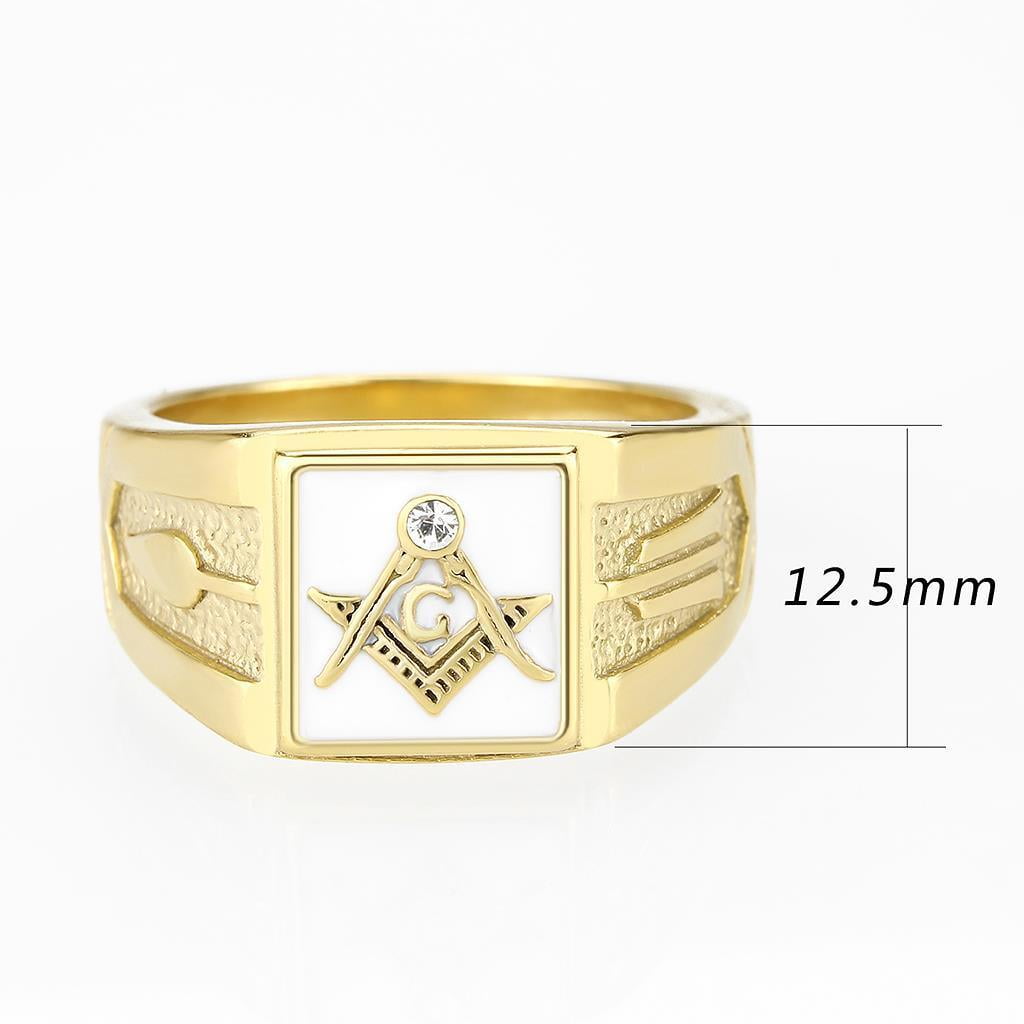 Mens Gold Rings Stainless Steel Masonic Anillo Oro Compromiso Regalo Para Hombre Acero Inoxidable