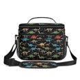 thumbnail image 2 of Dinosaur Skeleton Black Pattern Insulated Lunch Box for Women Men, Medium Leakproof Cooler Bag with Adjustable Strap, 10"x6.7"x8", 2 of 6