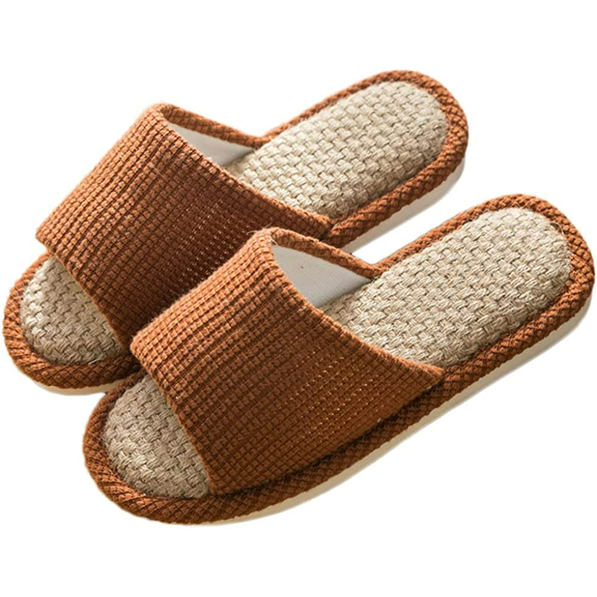 PIKADINGNIS Summer House Slippers for Women and Cool Comfy Open Toe Home Cotton Linen Slides Bedroom Light Shoes Indoor or Outdoor - Walmart.com
