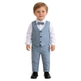 thumbnail image 3 of iiniim Little Boys Baby Gentleman Suit Pointed Hem Vest Bowtie Wedding Party Long Sleeves Shirt Pants Clothing Set, 3 of 7