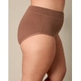 thumbnail image 3 of Playtex Tummy Smoothing Brief Underwear Pack, Moisture-Wicking, 3-Pack (Plus Sizes) Bronzed Chestnut Heather/Black/Black 3XL Women's, 3 of 4
