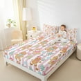 thumbnail image 4 of Castle Fairy 4-Piece King Sheet Set: Girls Gingerbread Man Geometric Stripes Christmas, 4 of 7