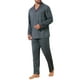 thumbnail image 4 of INSPIRAR CHIC Conjunto de Pijamas de 2 Piezas de Manga Larga con Botones y Bolsillo para Hombre L Azul Oscuro, 4 of 5