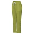 thumbnail image 4 of FYEGRE Tweed Women's Pants Women's Everyday Comfort Stretch Waistband Trousers with Side Button Detail for Effortless Style and Green S, 4 of 4