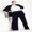 Black, variant on REFINITY Womens Split Hem Long Wide Leg Pants
