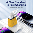 thumbnail image 4 of QINIUXO USB C Charger Block, 2 Pcs USB C Adapter, 5-Port Wall Charger, Fast Charging Block, Type C Brick Chargers for Various Types of Mobile Phones, Yellow, 4 of 6