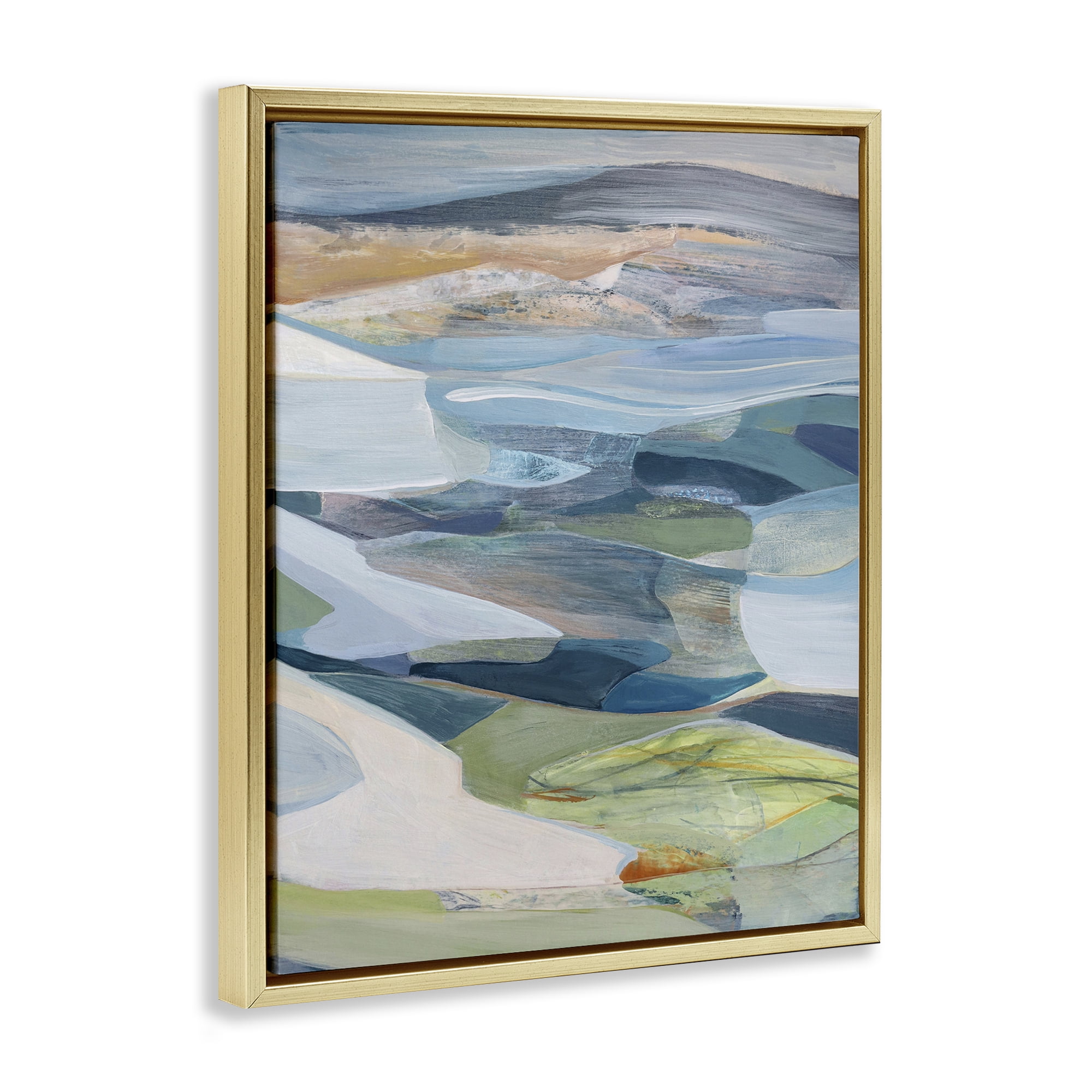 Stupell Industries Shifting Horizons Distortion Gold Framed Floater Canvas Wall Art, design by Farren Lee