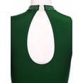thumbnail image 6 of Kaerm Women's Rhinestones Lyrical Dance Dress Asymmetrical Skirted Leotard Figure Skating Dress Green XXL, 6 of 7