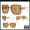 thumbnail image 2 of Womens Rhinestone Jewel Hinge Rectangle Rimless Butterfly Diva Sunglasses Peach - Brown, 2 of 7