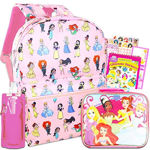 Disney princess backpack with lunch bag hotsell