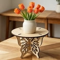 thumbnail image 6 of Wooden Plant Stand, Round Tabletop Plant Holder for Small Pots, Decorative Flower Pot Stand for Desk, Home, Office, Natural Wood Plant Decor, 6 of 9