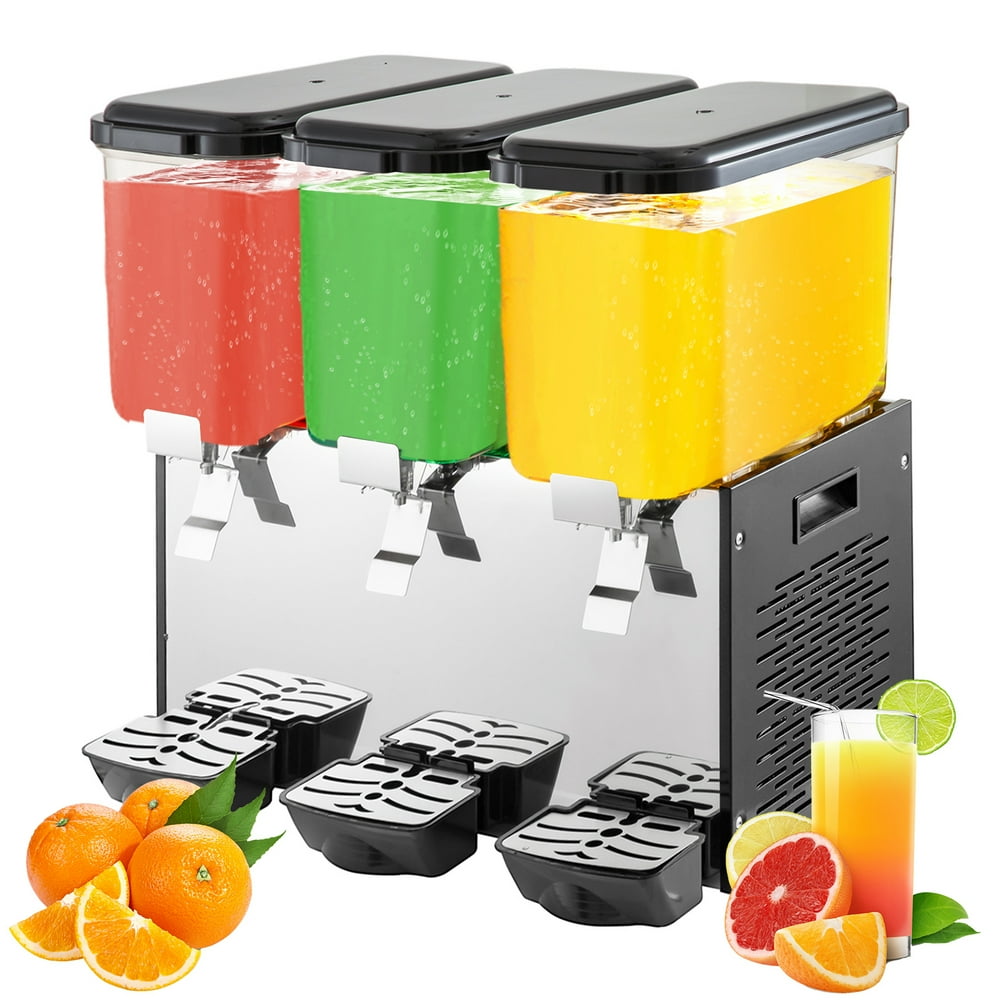 VEVOR Commercial Beverage Dispenser 14.25 gallon 54L 3 Tanks,Ice Tea