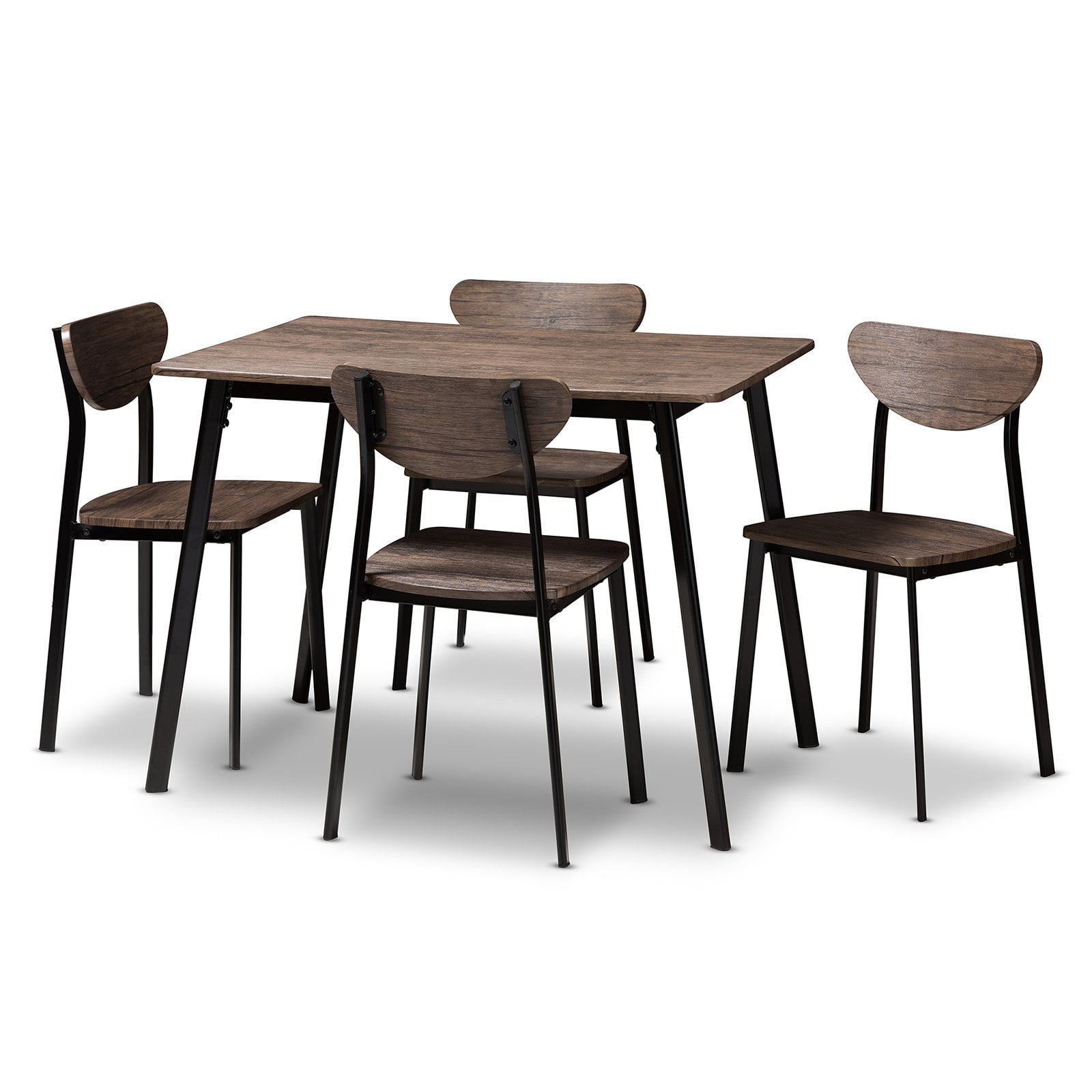 Baxton Studio Sumner 5 Piece Rectangular Dining Table Set Furniturezstore