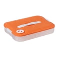 thumbnail image 1 of Caja transparente para albóndigas, contenedores de almacenamiento de alimentos, organizador de albóndigas para refrigerador 1 capa naranja, 1 of 9