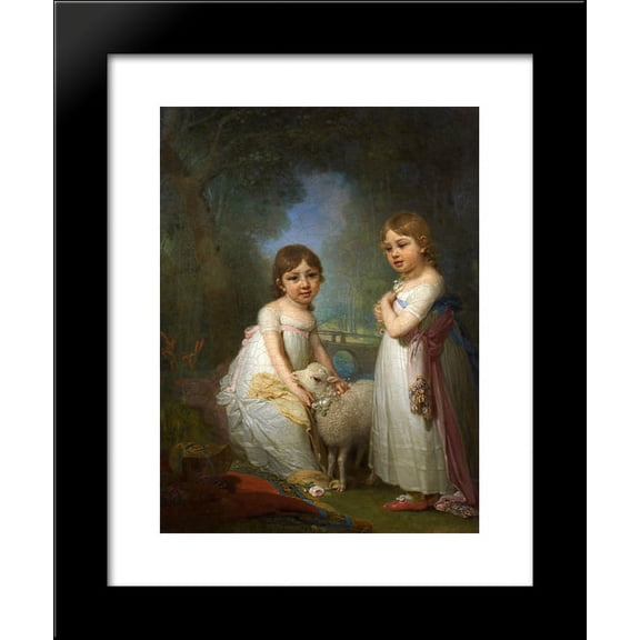 Children with a Lamb 20x24 Framed Art Print by Vladimir Borovikovsky
