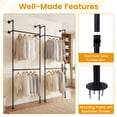 thumbnail image 4 of Gymax Industrial Pipe Clothing Rack Wall Mounted Heavy-Duty Metal Garment Organizer, 4 of 10