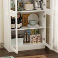 thumbnail image 3 of WIAWG Kitchen Pantry with Acrylic Glass Door,78.7"H Display Storage Cabinet for Dining Room Living Room, White, 3 of 6