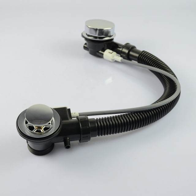 Desagüe de bañera cromado con rebosadero y tapón de desagüe (55 cm, negro) ShuxiuWang 8390613592163