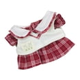 thumbnail image 4 of Ropa de muñeca de peluche de 20 cm, linda, accesorios para fotos, accesorios para muñecas de peluche, vestido de muñeca y suéter, chaleco, disfraces, rojo, 4 of 7