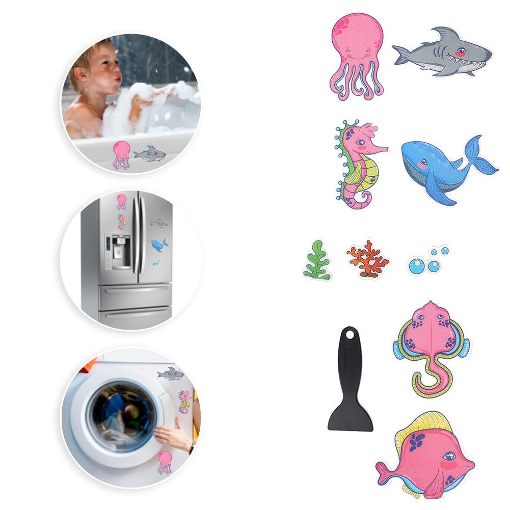 Tebru Anti-Slip Sticker,9Pcs Cartoon Bathroom Anti-Slip ...