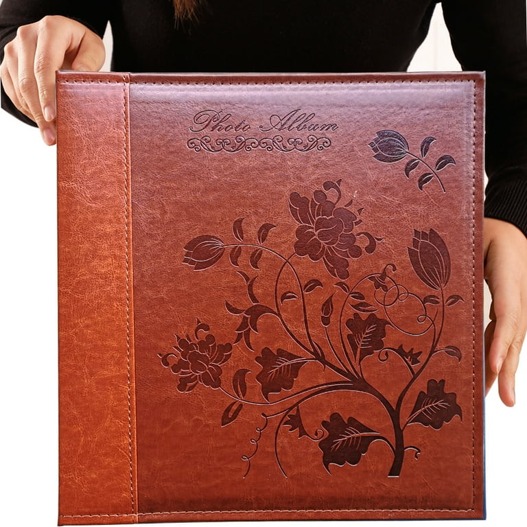 Totocan Photo Albums 5x7 360 Pockets, Holds 360 5x7 Photos with Writing  Space Memo , Extra Large Capacity Picture Album with Vintage Leather Cover,  Family, Baby, Wedding (Red Brown) 