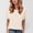 Beige, variant on Duojiaj A Fashionable And Casual Round Neck Solid Color Short Sleeved T Shirt For Ladies Women's T-Shirts