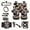 Brown Cow Print Pattern, variant on Jeiento Dolphin Car Accessories Set Auto Seat Cover Steering Wheel Cover Seatbelt Pad Trash Can Armrest Cover Pad Cup Holders Rearview Mirror Cover Handbrake Cover Set for SUV Van Truck, 14 Pack
