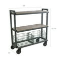 3 Tier Cart, Interchangeable Baskets and Shelves, Caster Wheels, Powder