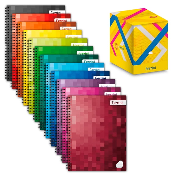 Cuaderno Profesional Ferrini Doble Argolla 150 Hojas Caja 12 Piezas Raya