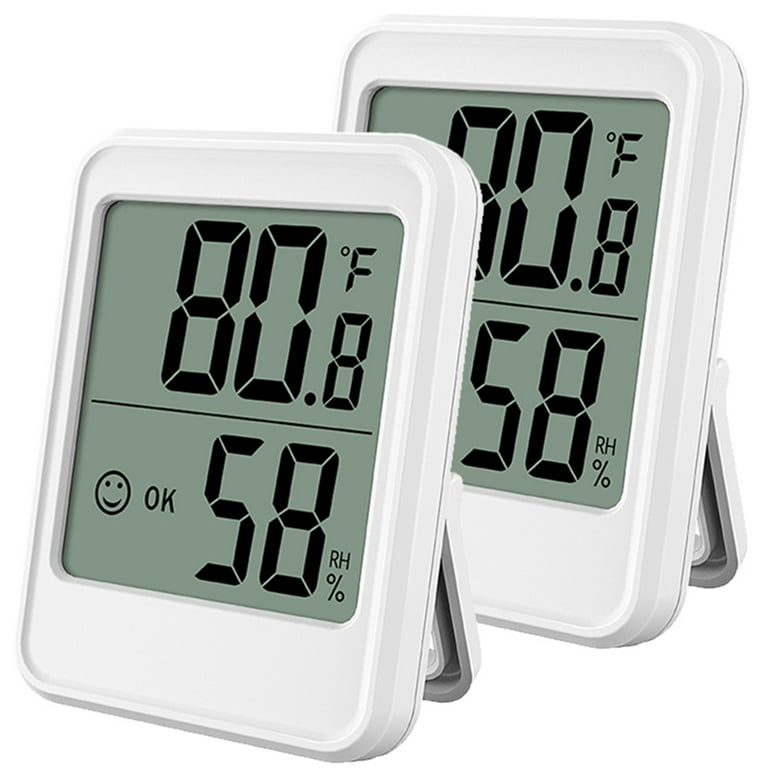 Elbourn Humidity Meter, 2 Pack Indoor Outdoor Thermometer Hygrometer,  Temperature and Humidity Monitor for Bedroom