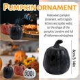 thumbnail image 5 of 1 Piece White Halloween Pumpkin Decor Spooky Bats Halloween Pumpkin Decorations Ceramic Halloween Decor for Indoor Outdoor Porch Mantel Table Fall Party Decoration, 5 of 5