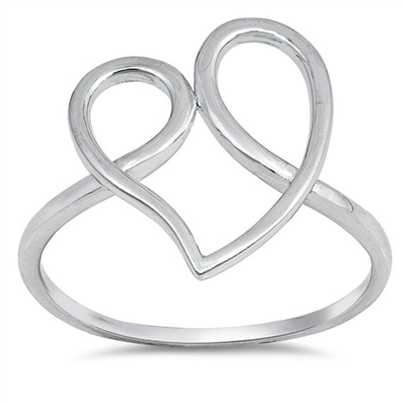 Criss Cross Knot Love Heart Promise Ring .925 Sterling Silver Band Jewelry Female Male Unisex Size 9