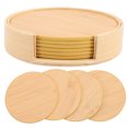 thumbnail image 1 of Miangastore Kitchen Coaster Bamboo Grain Heat Insulation 6 Coasters 4.3x4.3in, 1 of 8