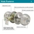 thumbnail image 4 of Probrico Privacy Interior Door Knobs Bed and Bath Handles Keyless Sain Nickel Locksets, 6 Pack, 4 of 7