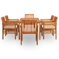 thumbnail image 2 of vidaXL 7 Piece Outdoor Dining Set with Cushions Solid Acacia Wood, 2 of 5
