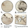 thumbnail image 3 of Designart world map framed wall art decor, World Map framed wall Art, Rustic Pathways On The World Map , Extra large Gold framed wall art, 44x34 inches Gold Frame, 3 of 5
