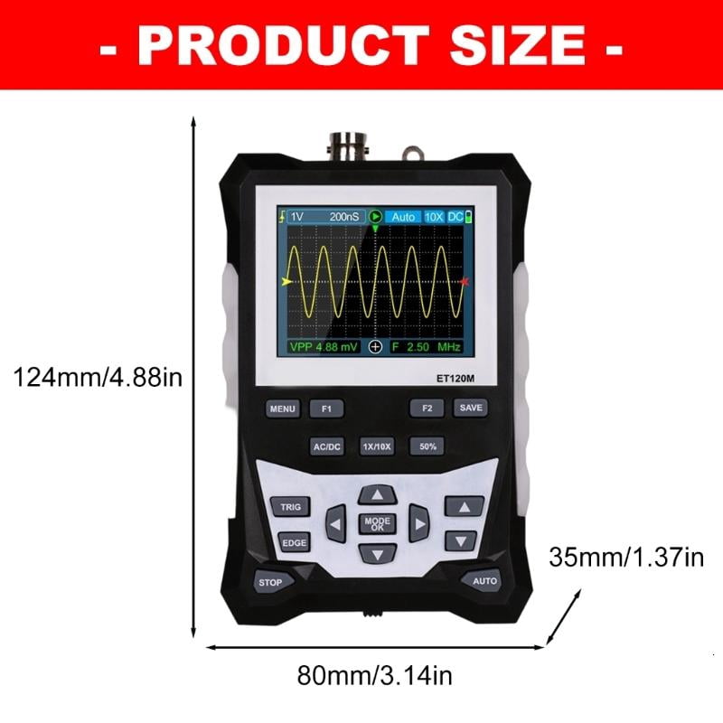 CEORPER Handheld Digital Oscilloscope With 320x240 Display 500Msps Sample Rate
